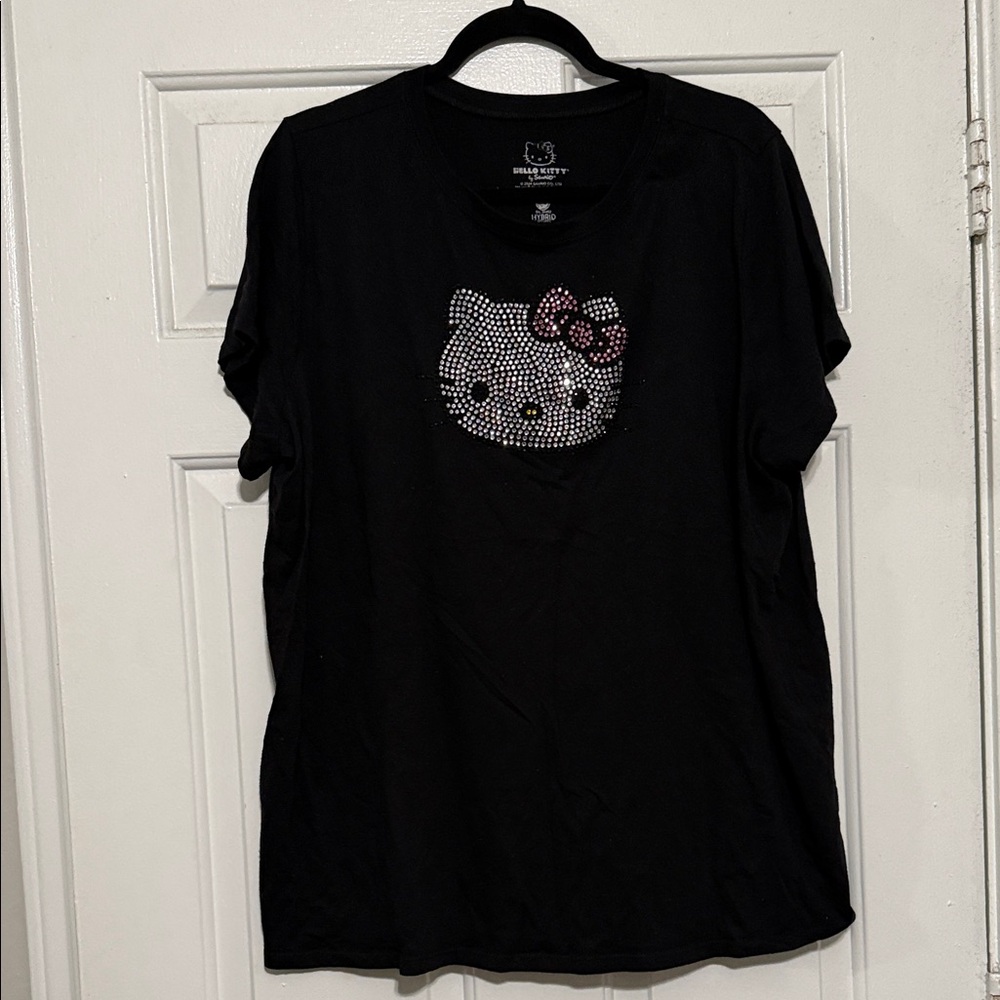 Torrid Black Hello Kitty T-Shirt with Rhinestone Design
